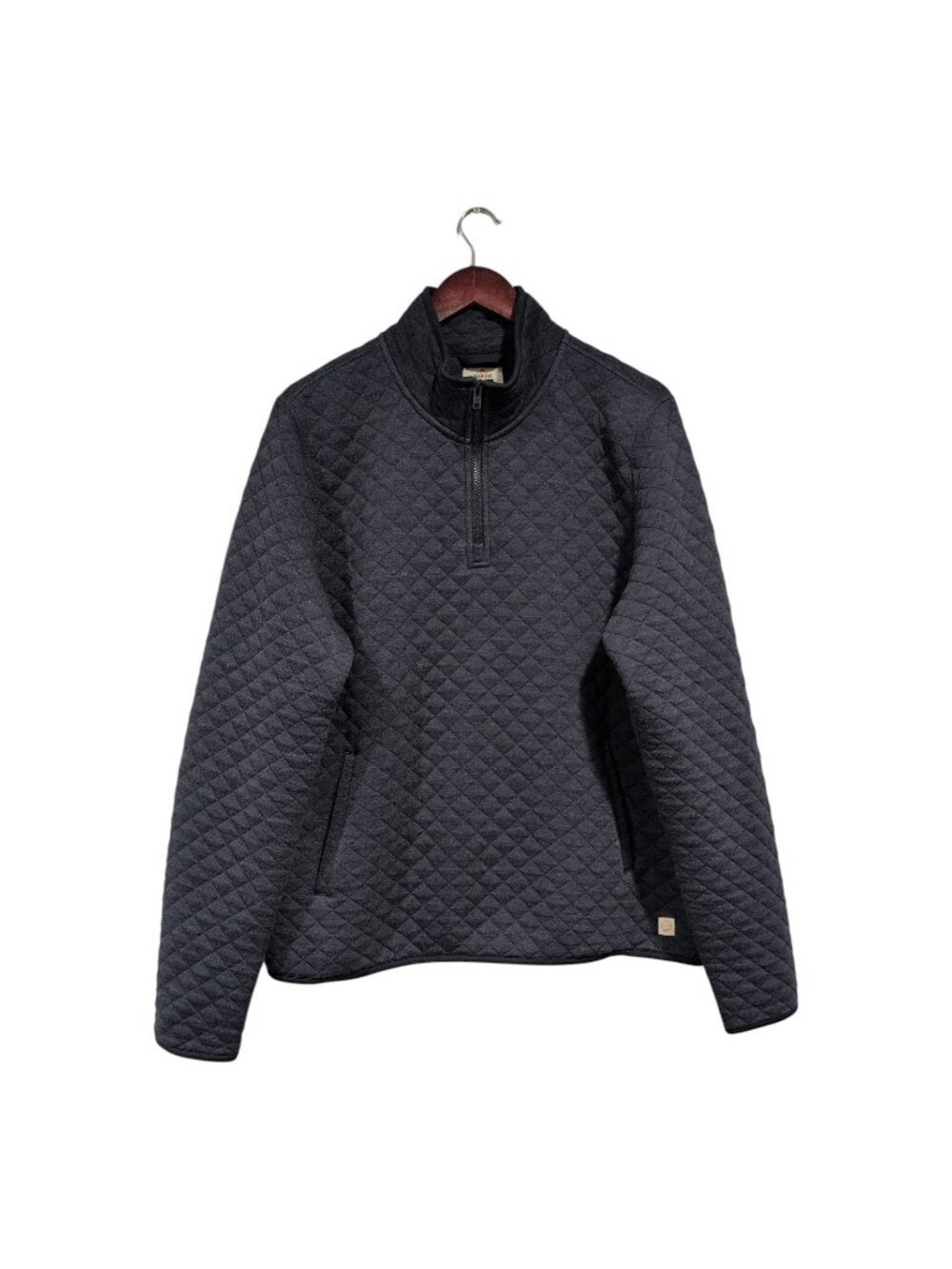 Marine Layer Corbet Mens Quilted Quarter Zip Pullover Navy Outdoor Long Sleeve L